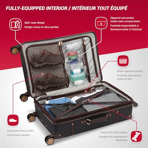 SwissGear Vintage Luggage Trunk Set - Black/Brown, 19" & 26