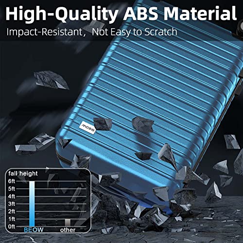 BEOW Lightweight Suitcase Set with TSA Lock - Navy Blue