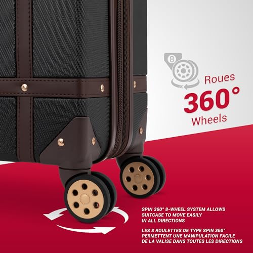 SwissGear Vintage Luggage Trunk Set - Black/Brown, 19" & 26