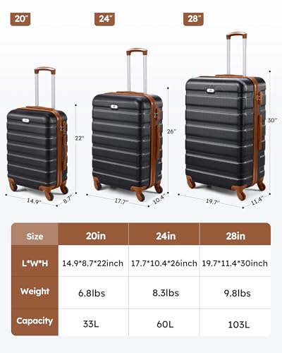 VIP 2 Piece Hard Shell Luggage Set with Spinner Wheels