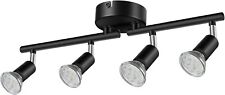Vintage Matte Black 4-Light Track Lighting Fixture