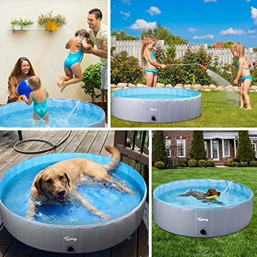Toozey Dog Pool: Slip-Resistant Kiddie Pool & Portable