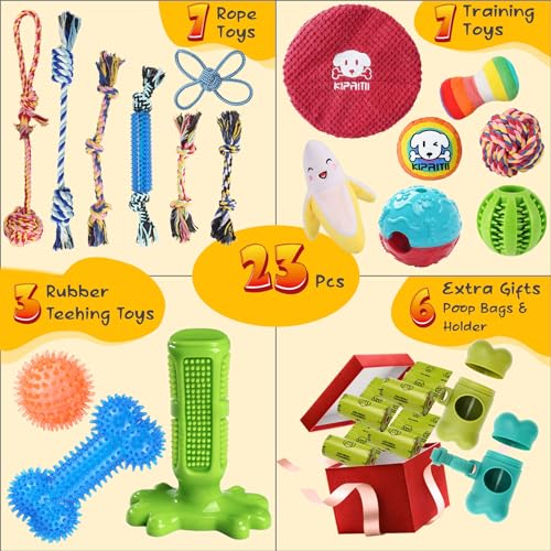 KIPRITII 20 Pack Dog Toys for Puppy Teething
