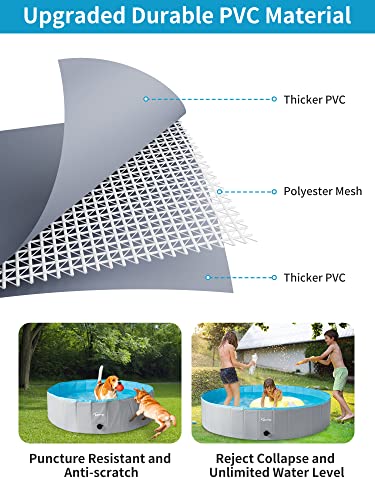 Toozey Dog Pool: Slip-Resistant Kiddie Pool & Portable