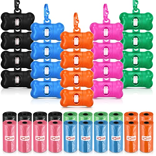20-Pack Bone Shaped Poop Bag Dispenser with Clip