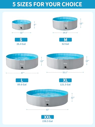 Toozey Dog Pool: Slip-Resistant Kiddie Pool & Portable
