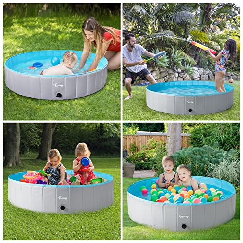Toozey Dog Pool: Slip-Resistant Kiddie Pool & Portable