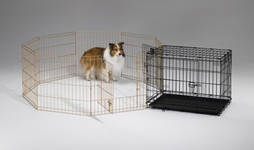 VIP Foldable Metal Pet Exercise Pen, Gold 24x24