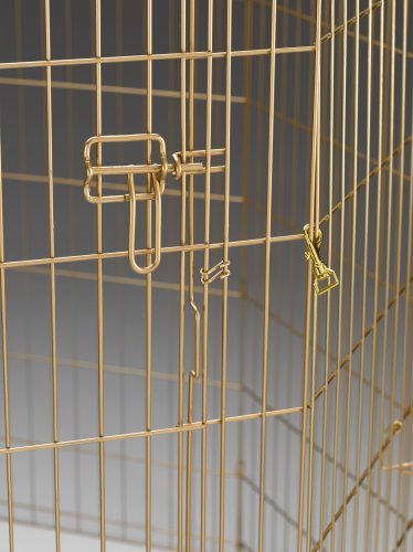 VIP Foldable Metal Pet Exercise Pen, Gold 24x24