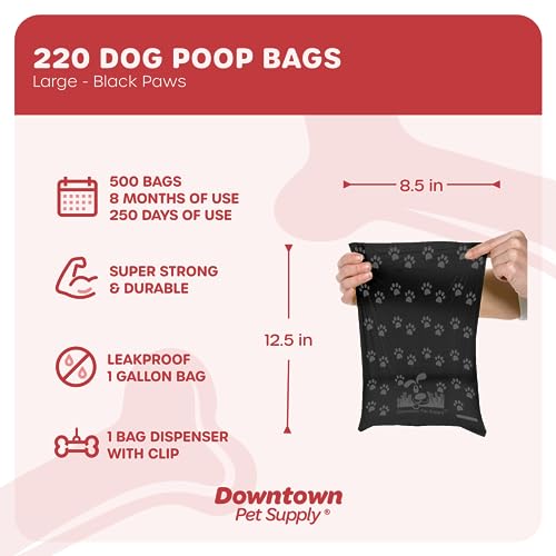 220 Count Dog Poop Bags Refills with Dispenser