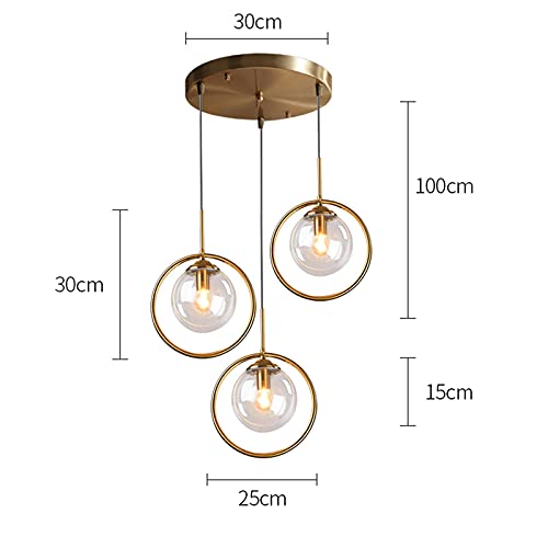 Industrial Vintage Brass Pendant Light with Glass Shade