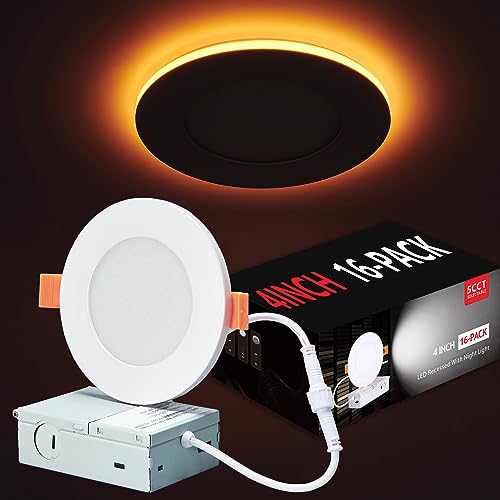 Togalonn 16 Pack LED Pot Lights with Night Light