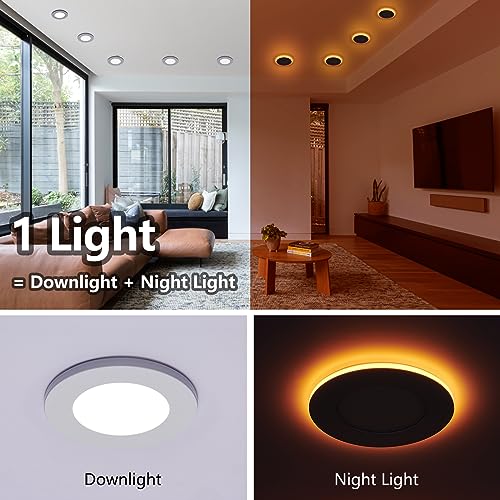 Togalonn 16 Pack LED Pot Lights with Night Light