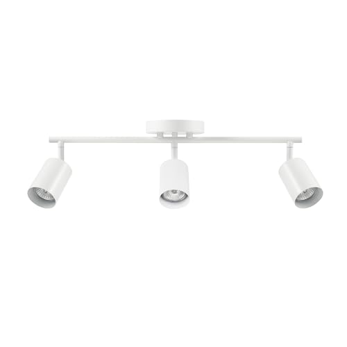 Globe Electric 3-Light Track Lighting, Matte White, Pivoting Shades