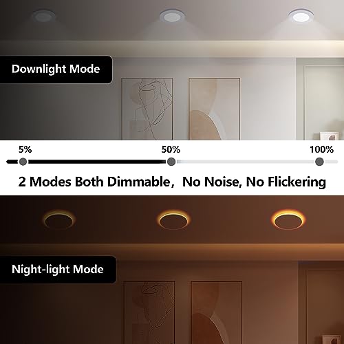 Togalonn 16 Pack LED Pot Lights with Night Light