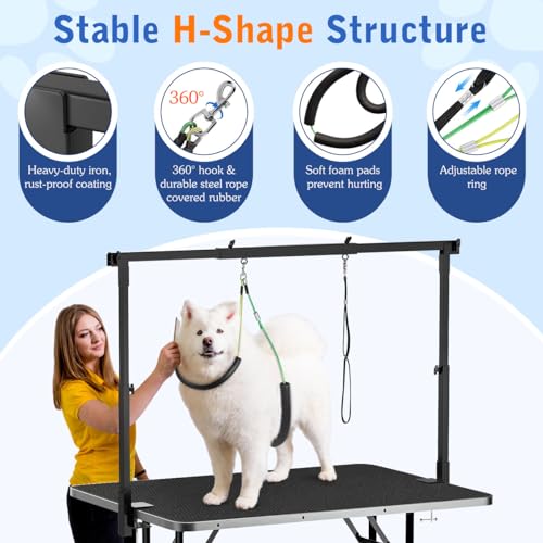 Pawaboo VIP Dog Grooming Arm Stand, Adjustable Loops