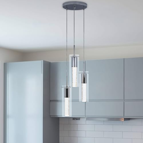 Crystal Kitchen Island Pendant Light with LED Bulb