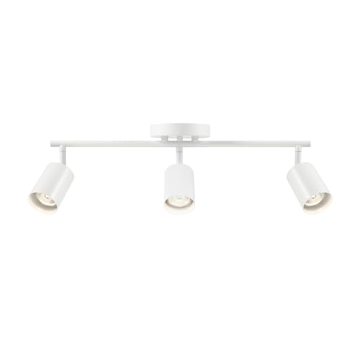 Globe Electric 3-Light Track Lighting, Matte White, Pivoting Shades