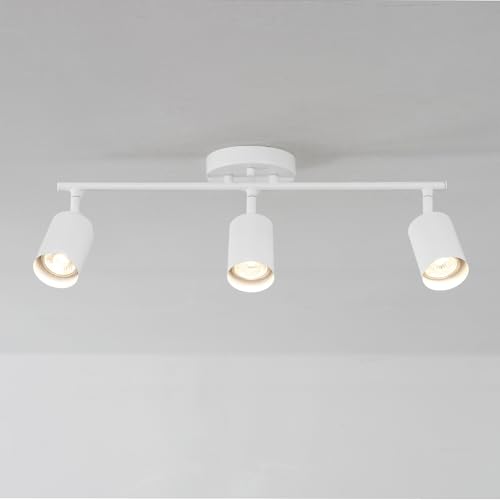 Globe Electric 3-Light Track Lighting, Matte White, Pivoting Shades