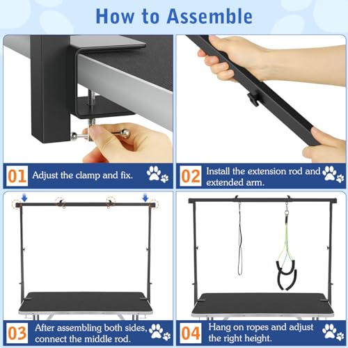 Pawaboo VIP Dog Grooming Arm Stand, Adjustable Loops