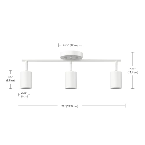 Globe Electric 3-Light Track Lighting, Matte White, Pivoting Shades