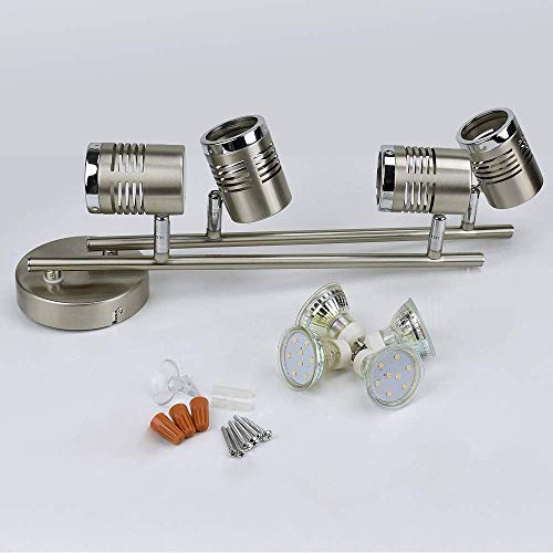 VIP Adjustable 4-Light Track Lighting Fixture, GU10 Bulbs