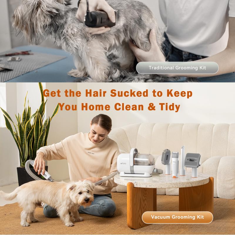 Afloia Professional Dog Grooming Kit with Vacuum Suction