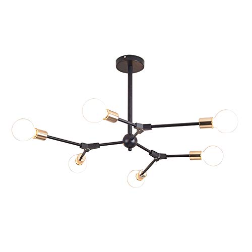 Industrial Sputnik Chandelier - 6 Lights Gold Black
