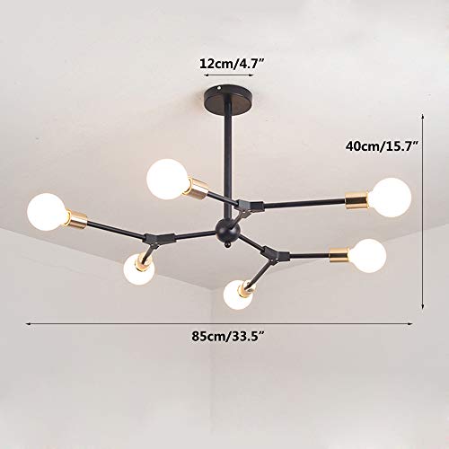 Industrial Sputnik Chandelier - 6 Lights Gold Black