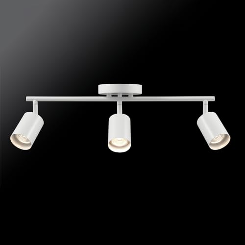 Globe Electric 3-Light Track Lighting, Matte White, Pivoting Shades
