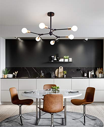 Industrial Sputnik Chandelier - 6 Lights Gold Black