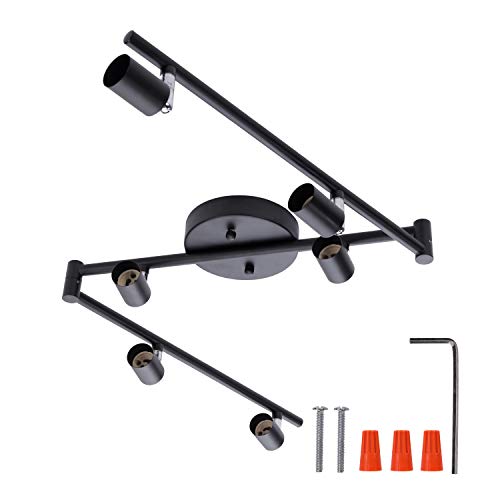 AIBOO 6-Light Adjustable LED Dimmable Track Lighting Kit
