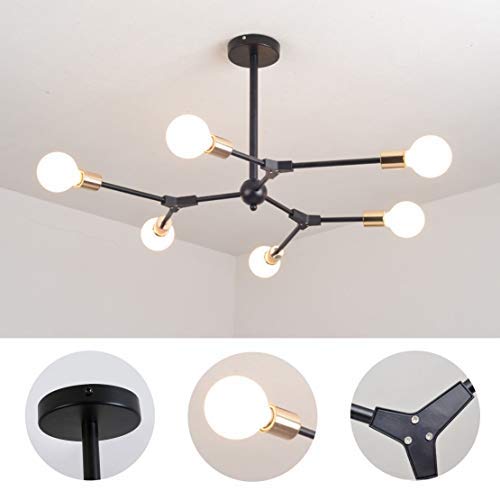 Industrial Sputnik Chandelier - 6 Lights Gold Black