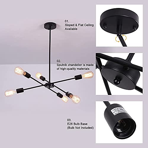 Modern Black Sputnik Chandelier for VIP Shopping