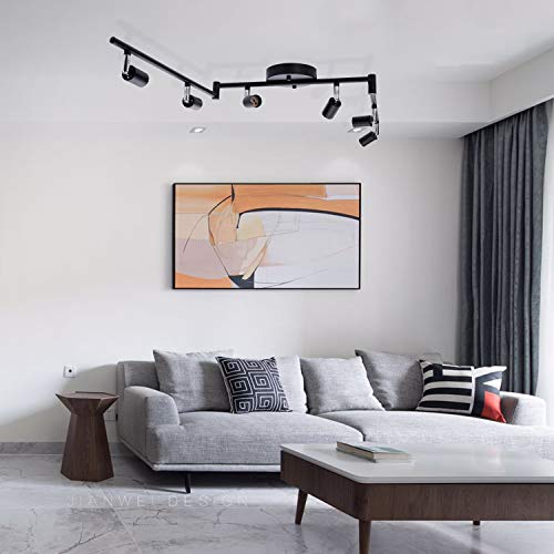 AIBOO 6-Light Adjustable LED Dimmable Track Lighting Kit