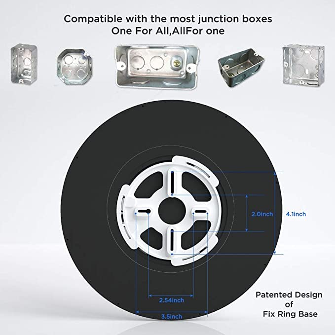 Taloya Black LED Light Fixture Ceiling 12" 4-Pack