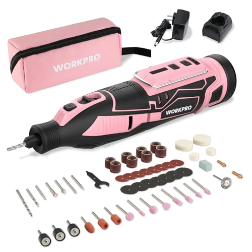 VIP WORKPRO Cordless Rotary Tool Kit, Pink, 5 Speeds