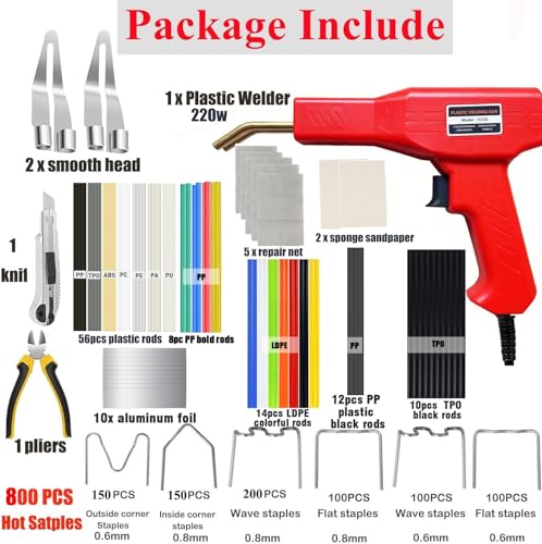 VIP Plastic Welder Kit: 220W, 800PCS Hot Staples
