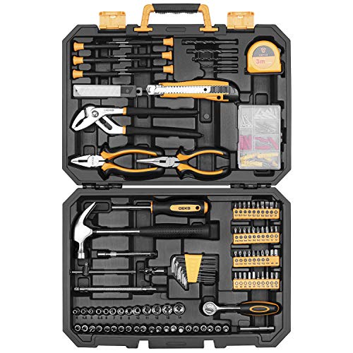DEKOPRO 196-Piece General Household Tool Kit with Hammer & Pliers