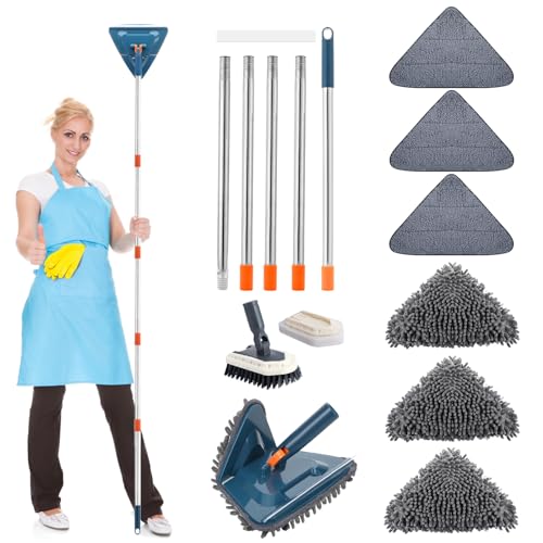 Extendable Wall Cleaner Mop with Shower Brush Scrubber