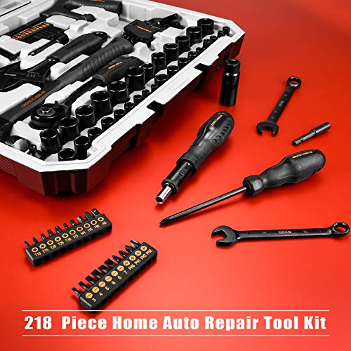 DEKOPRO 218-Piece Household Tool Kit with Portable Case