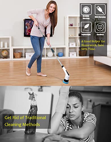 Cordless Electric Spin Scrubber with 7 Brush Heads