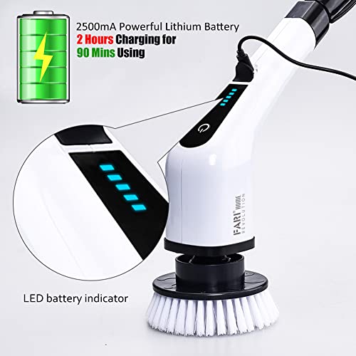 Cordless Electric Spin Scrubber with 7 Brush Heads