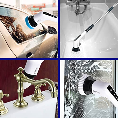 Cordless Electric Spin Scrubber with 7 Brush Heads
