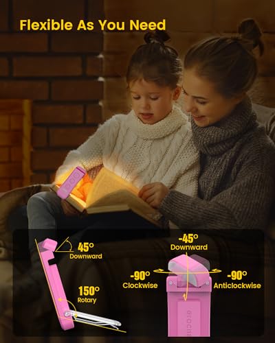 Glocusent Portable Clip-on Book Light, Dimmable & Compact