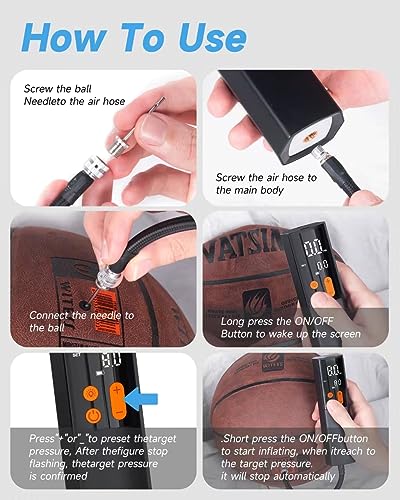 Electric Ball Pump with Inflation, Deflation & Pressure Gauge