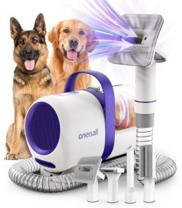 Oneisall Dog Grooming Vacuum Brush & Tools