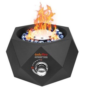 Onlyfire Portable Propane Fire Pit with Blue Glass