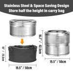 Portable Smokeless Fire Pit with Carrying Bag