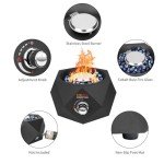 Onlyfire Portable Propane Fire Pit with Blue Glass
